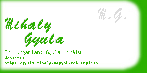 mihaly gyula business card